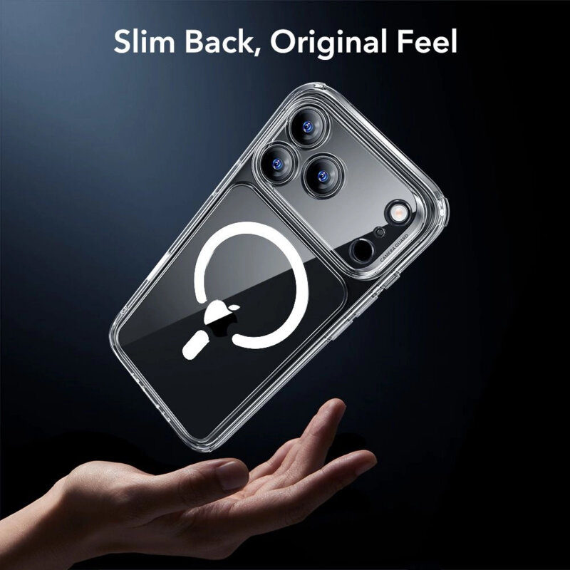 [Pachet 360°] Husa + folie iPhone 17 Pro Max ESR Classic Hybrid HaloLock, transparenta