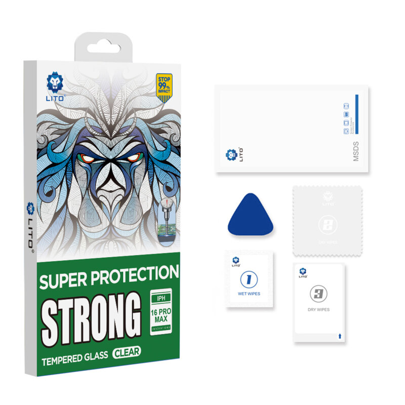 Folie sticla iPhone 17 Lito D+ Max Strong, negru