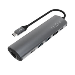 Hub 6in1 HDMI, USB-C/A, RJ45, 4K, PD100W, Fixed FIXHU-P-GR