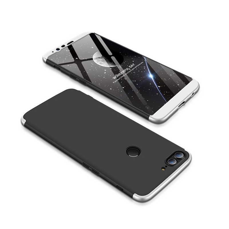 Husa OnePlus 5T GKK 360 Full Cover Negru-Argintiu