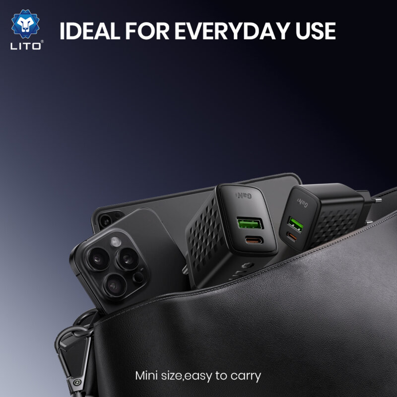 Incarcator priza Type-C, USB, 30W Lito cu cablu tip C, negru, LC19T