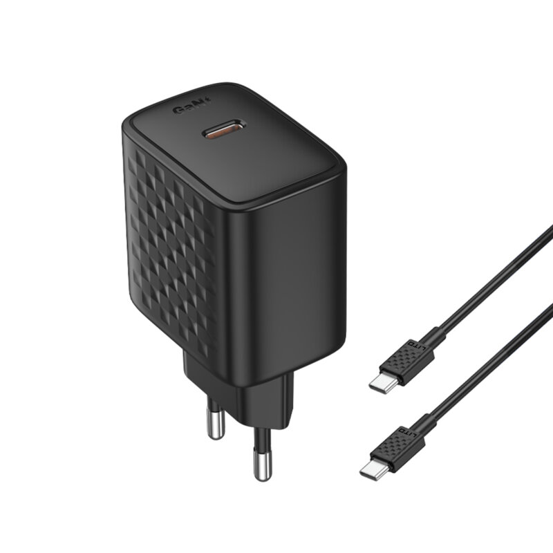 Incarcator priza Type-C, 45W Lito cu cablu tip C, negru, LC20T