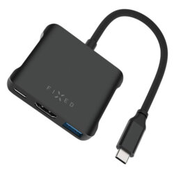 Hub USB-C 5in1, 2x USB-C, 2x USB-A, HDMI, Fixed Quadri, FIXHU-QR-BK
