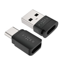 Adaptor data blocker USB 2in1, Fixed FIXA-BLC-BK, negru
