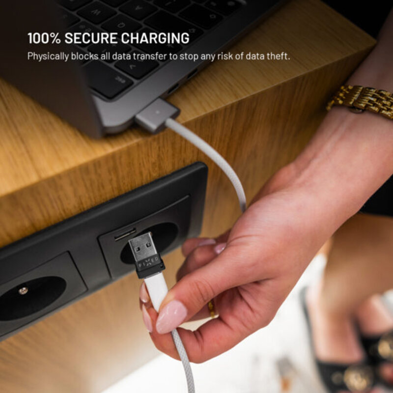 Adaptor data blocker USB 2in1, Fixed FIXA-BLC-BK, negru