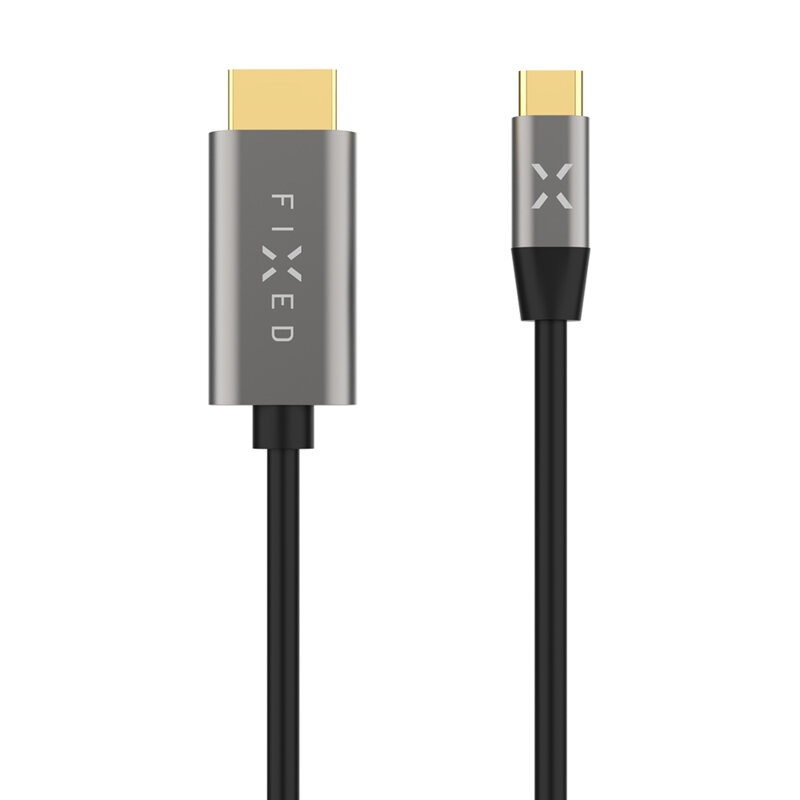Cablu video USB-C la HDMI 4K, Fixed FIXHU-CHDMI-GR, gri, 2m