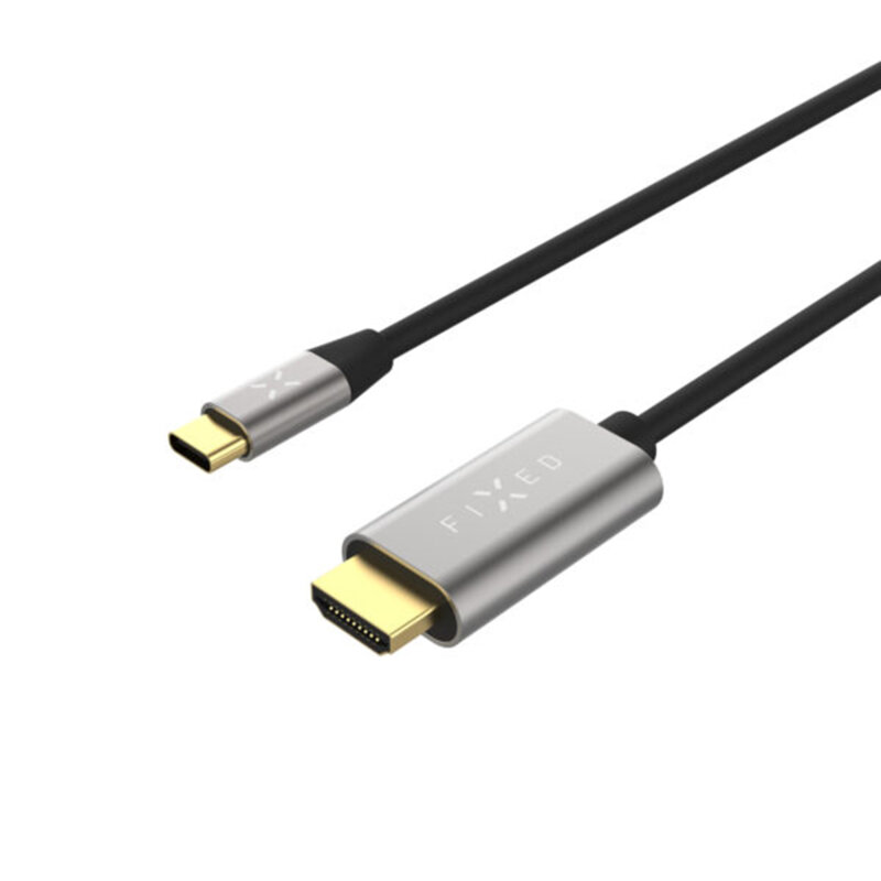 Cablu video USB-C la HDMI 4K, Fixed FIXHU-CHDMI-GR, gri, 2m