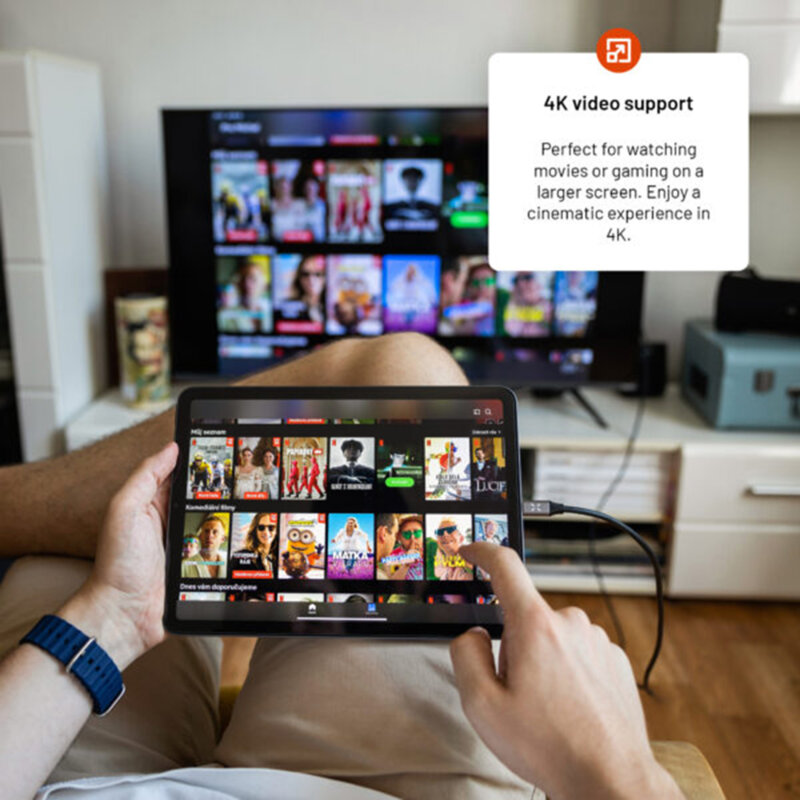 Cablu video USB-C la HDMI 4K, Fixed FIXHU-CHDMI-GR, gri, 2m