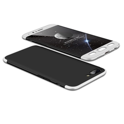 Husa OnePlus 5 GKK 360 Full Cover Negru-Argintiu