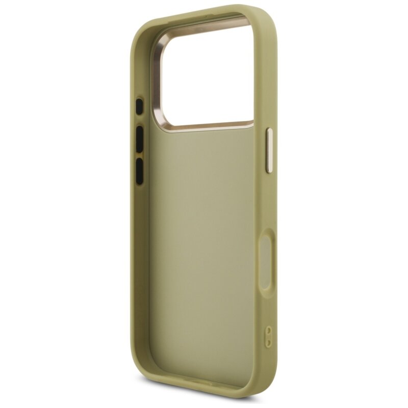 Husa Guess Fixed Glitter Big 4G Metal Frame iPhone 17 Pro cu sclipici, auriu, GUHCP17LHG4SGCD