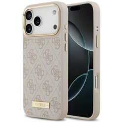 Husa originala Guess iPhone 17 Pro Max Hardcase 4G Logo Plate MagSafe, roz, GUHMP17XU4GPRP