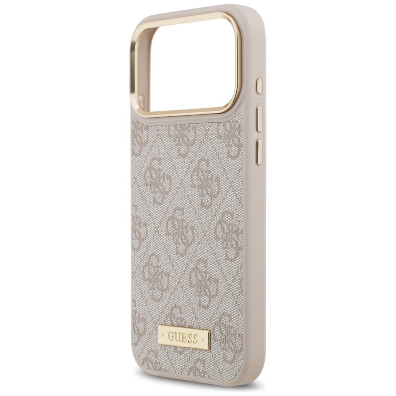 Husa originala Guess iPhone 17 Pro Max Hardcase 4G Logo Plate MagSafe, roz, GUHMP17XU4GPRP