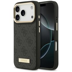 Husa originala Guess iPhone 17 Pro Hardcase 4G Logo Plate MagSafe, negru, GUHMP17LU4GPRK