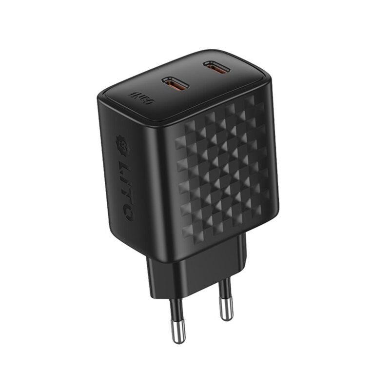 Incarcator priza Type-C dual, 45W Lito, negru, LC22