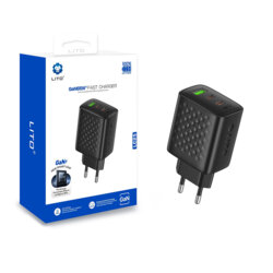 Incarcator priza 3in1 Type-C, USB, 65W Lito, negru, LC25
