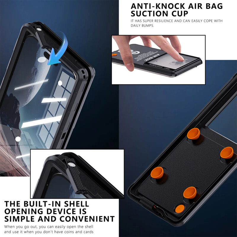 Husa impermeabila Samsung Galaxy S24 Ultra ShellBox AirBox Waterproof IP68, negru