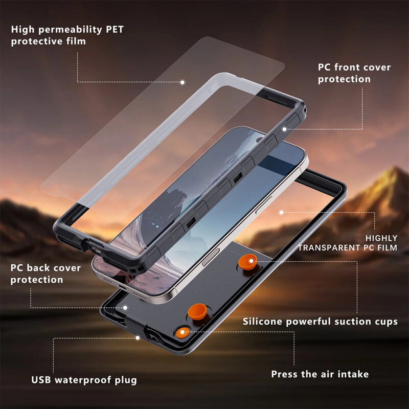 Husa impermeabila Xiaomi Poco C75 ShellBox AirBox Waterproof IP68, negru