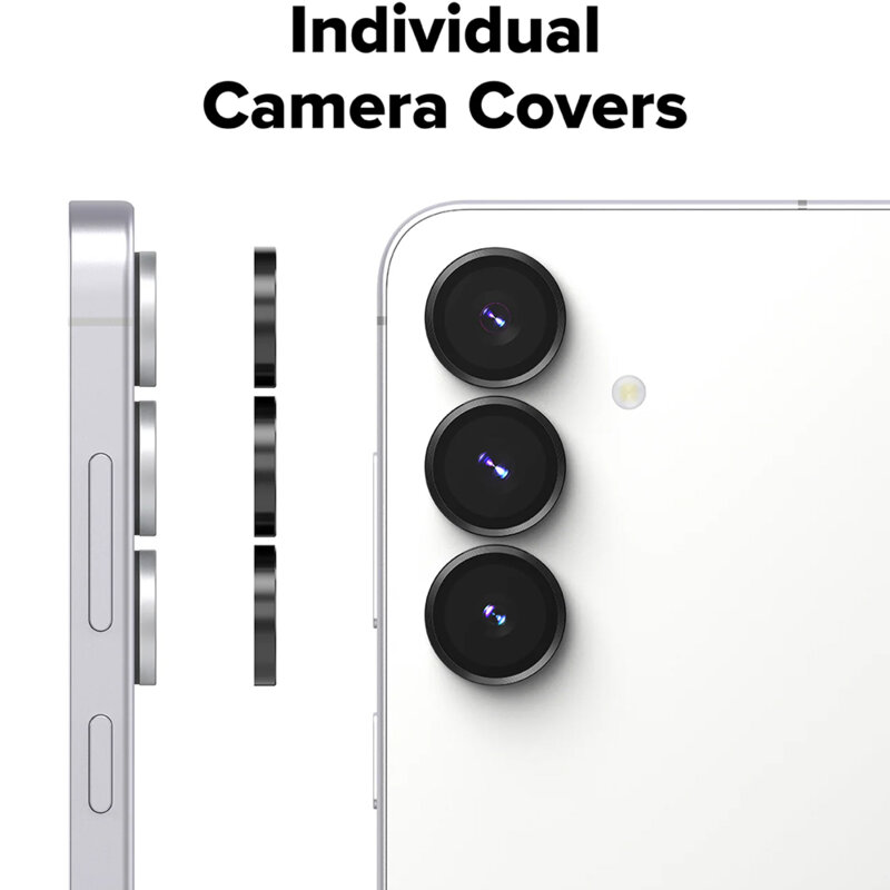 [Pachet 2x] Folie sticla camera Samsung Galaxy S25 FE Ringke Camera Lens Frame, negru