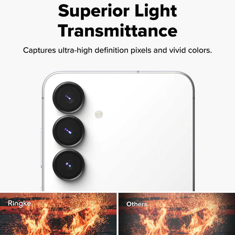 [Pachet 2x] Folie sticla camera Samsung Galaxy S25 FE Ringke Camera Lens Frame, negru
