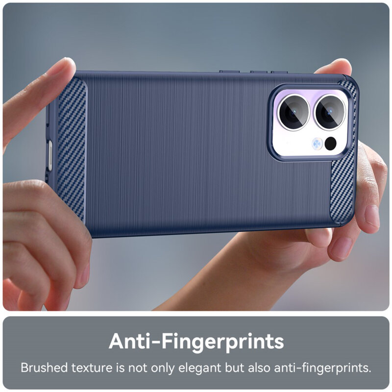 Husa Oppo Reno13 F 4G Techsuit Carbon Silicone, albastru