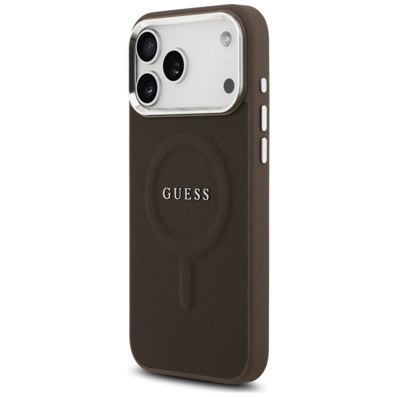 Husa originala Guess iPhone 17 Pro Max Hardcase Classic Logo MagSafe, maro, GUHMP17XPSAREGSW