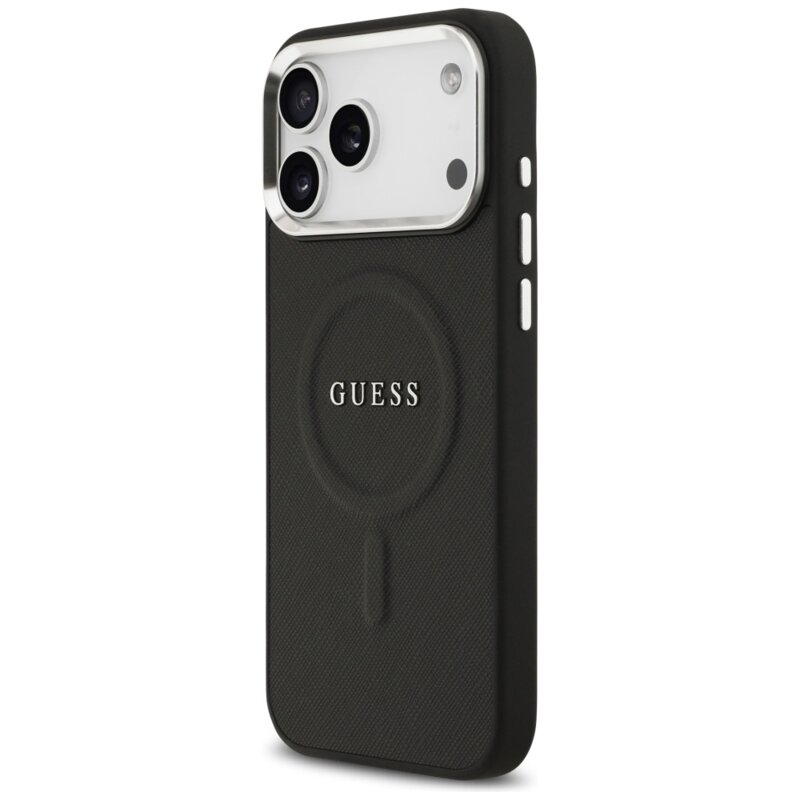 Husa originala Guess iPhone 17 Pro Max Hardcase Classic Logo MagSafe, negru, GUHMP17XPSAREGSK