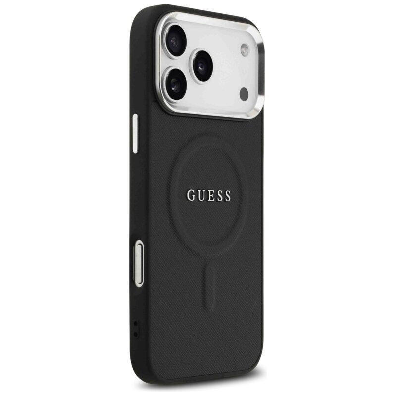Husa originala Guess iPhone 17 Pro Max Hardcase Classic Logo MagSafe, negru, GUHMP17XPSAREGSK