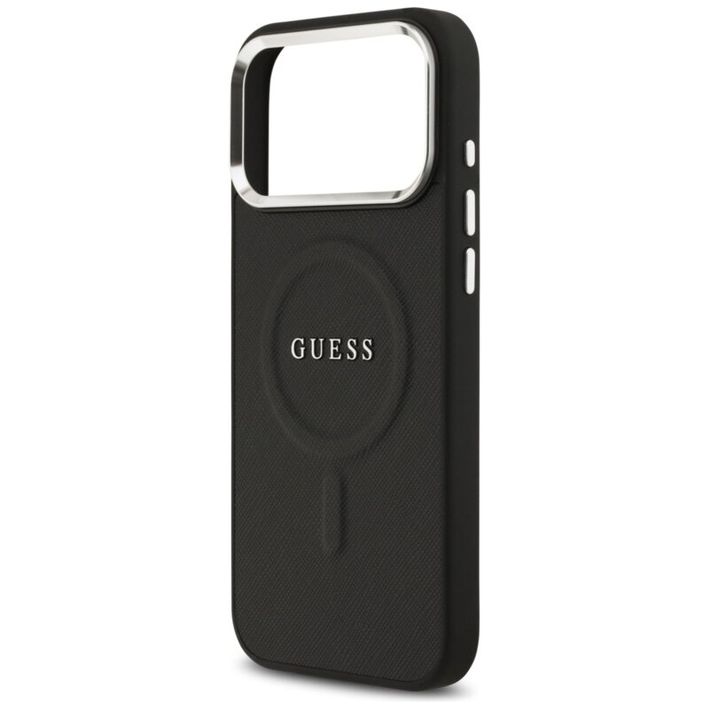Husa originala Guess iPhone 17 Pro Max Hardcase Classic Logo MagSafe, negru, GUHMP17XPSAREGSK