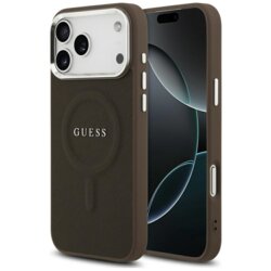 Husa originala Guess iPhone 17 Pro Hardcase Classic Logo MagSafe, maro, GUHMP17LPSAREGSW