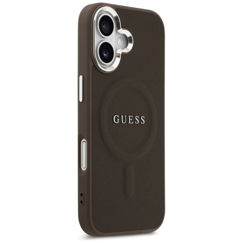 Husa originala Guess iPhone 17 Hardcase Classic Logo MagSafe, maro, GUHMP17SPSAREGSW