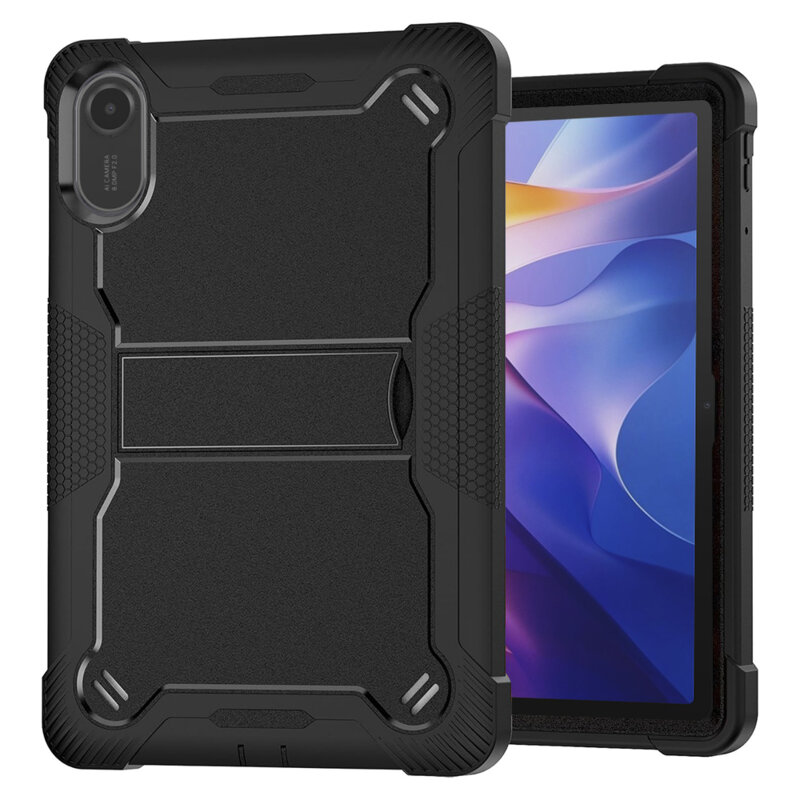 [Pachet 360°] Husa + folie sticla Xiaomi Redmi Pad 2 Techsuit Rugged TabShell, negru