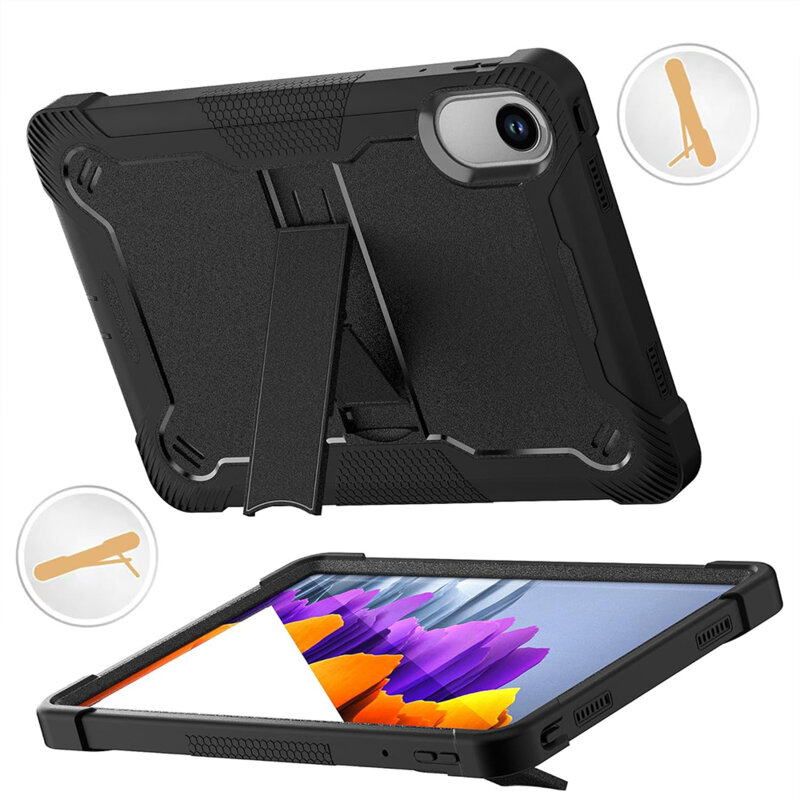 [Pachet 360°] Husa + folie sticla Xiaomi Redmi Pad 2 Techsuit Rugged TabShell, negru