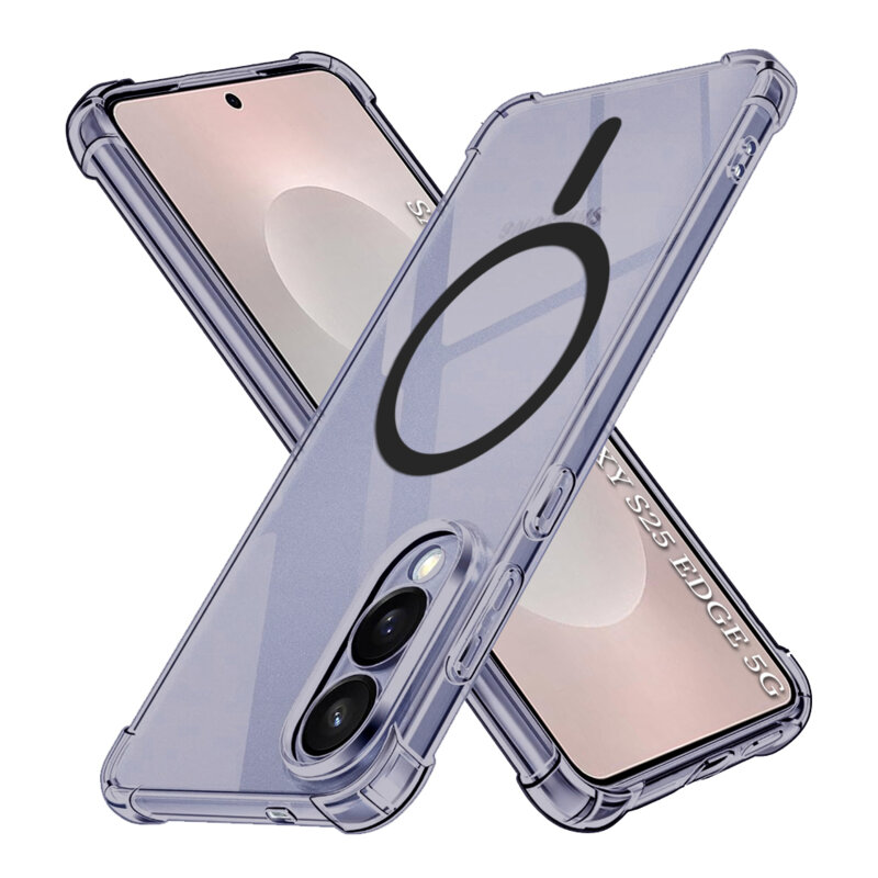 Husa Samsung Galaxy S25 Edge Techsuit Shockproof Clear Silicone MagSafe, fumuriu