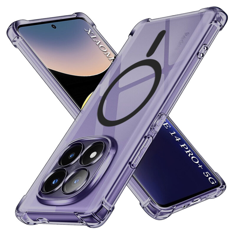 Husa Xiaomi Redmi Note 14 Pro+ 5G Techsuit Shockproof Clear Silicone MagSafe, fumuriu