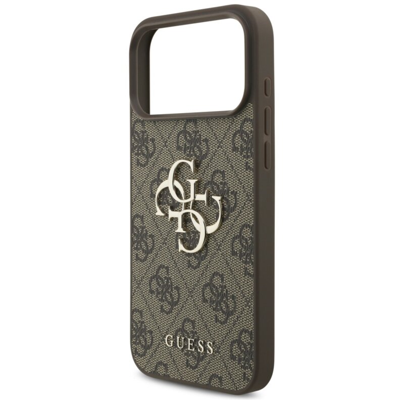Husa originala Guess iPhone 17 Pro Max Hardcase 4G Classic Logo with Pearl Strap, maro, GUHCP17XP4GMGSW