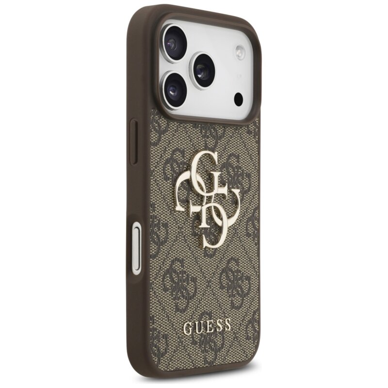 Husa originala Guess iPhone 17 Pro Hardcase 4G Classic Logo with Pearl Strap, maro, GUHCP17LP4GMGSW