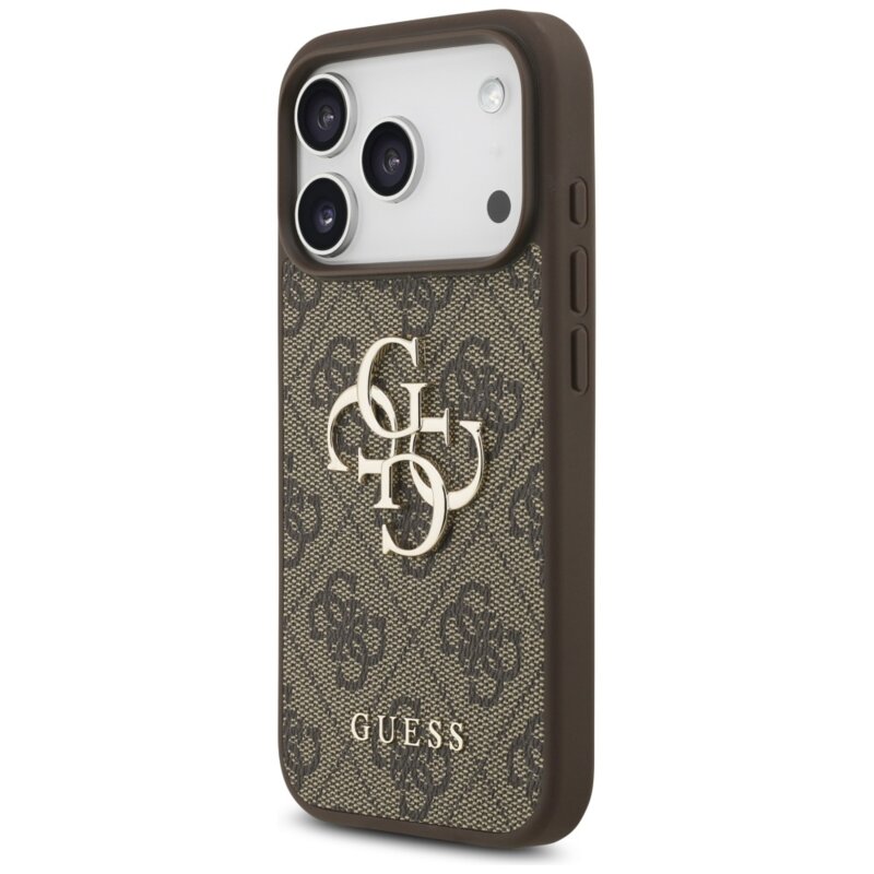 Husa originala Guess iPhone 17 Pro Hardcase 4G Classic Logo with Pearl Strap, maro, GUHCP17LP4GMGSW