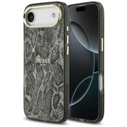 Husa originala Guess iPhone 17 Air Python Pattern MagSafe, negru, GUHMP17MHIMPYGK