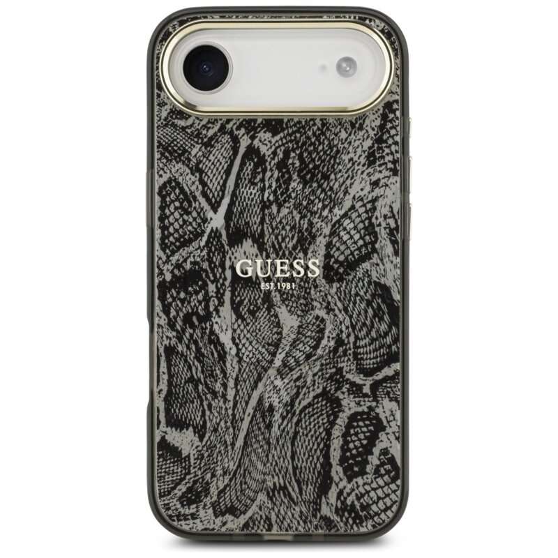 Husa originala Guess iPhone 17 Air Python Pattern MagSafe, negru, GUHMP17MHIMPYGK