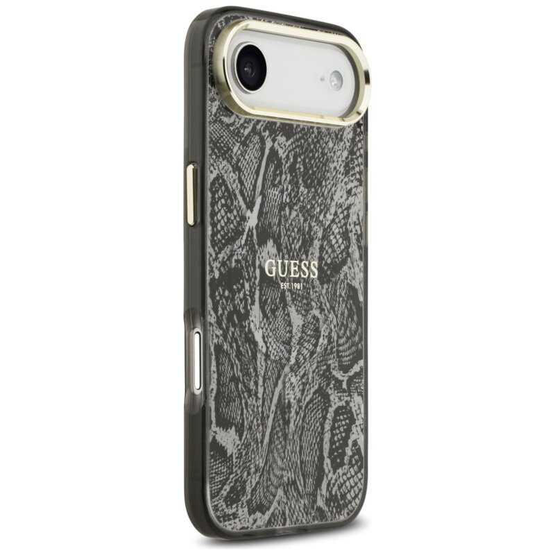 Husa originala Guess iPhone 17 Air Python Pattern MagSafe, negru, GUHMP17MHIMPYGK
