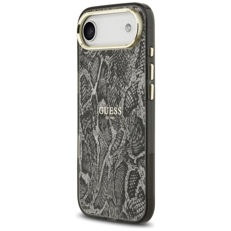 Husa originala Guess iPhone 17 Air Python Pattern MagSafe, negru, GUHMP17MHIMPYGK