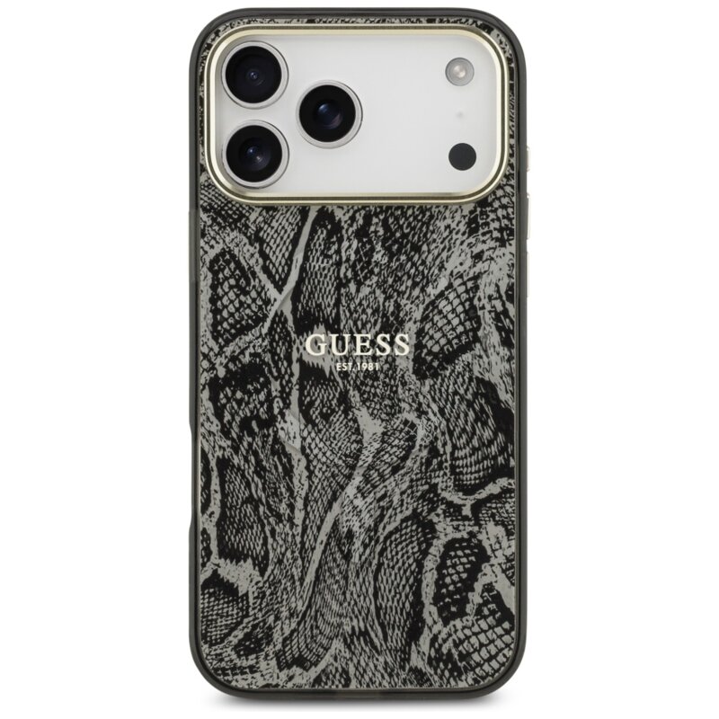Husa originala Guess iPhone 17 Pro Max Python Pattern MagSafe, negru, GUHMP17XHIMPYGK