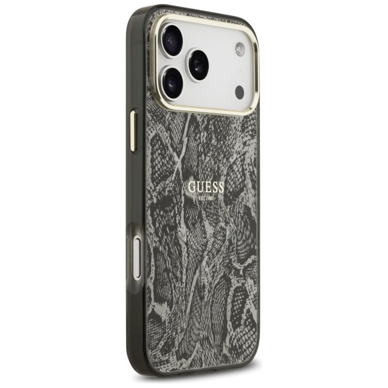 Husa originala Guess iPhone 17 Pro Max Python Pattern MagSafe, negru, GUHMP17XHIMPYGK