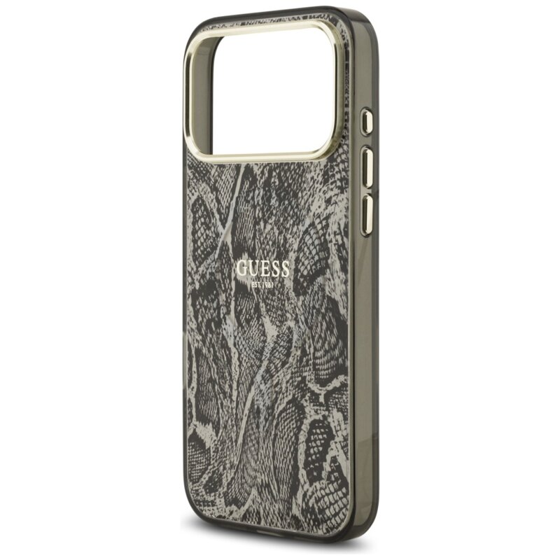 Husa originala Guess iPhone 17 Pro Max Python Pattern MagSafe, negru, GUHMP17XHIMPYGK