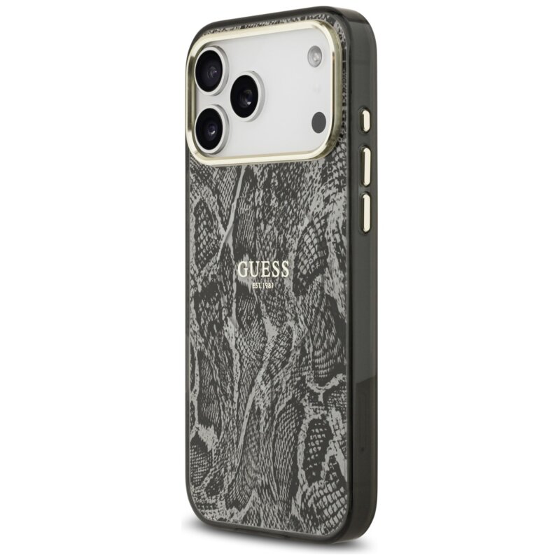 Husa originala Guess iPhone 17 Pro Max Python Pattern MagSafe, negru, GUHMP17XHIMPYGK