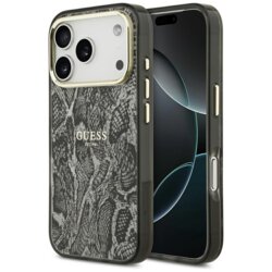 Husa originala Guess iPhone 17 Pro Python Pattern MagSafe, negru, GUHMP17LHIMPYGK