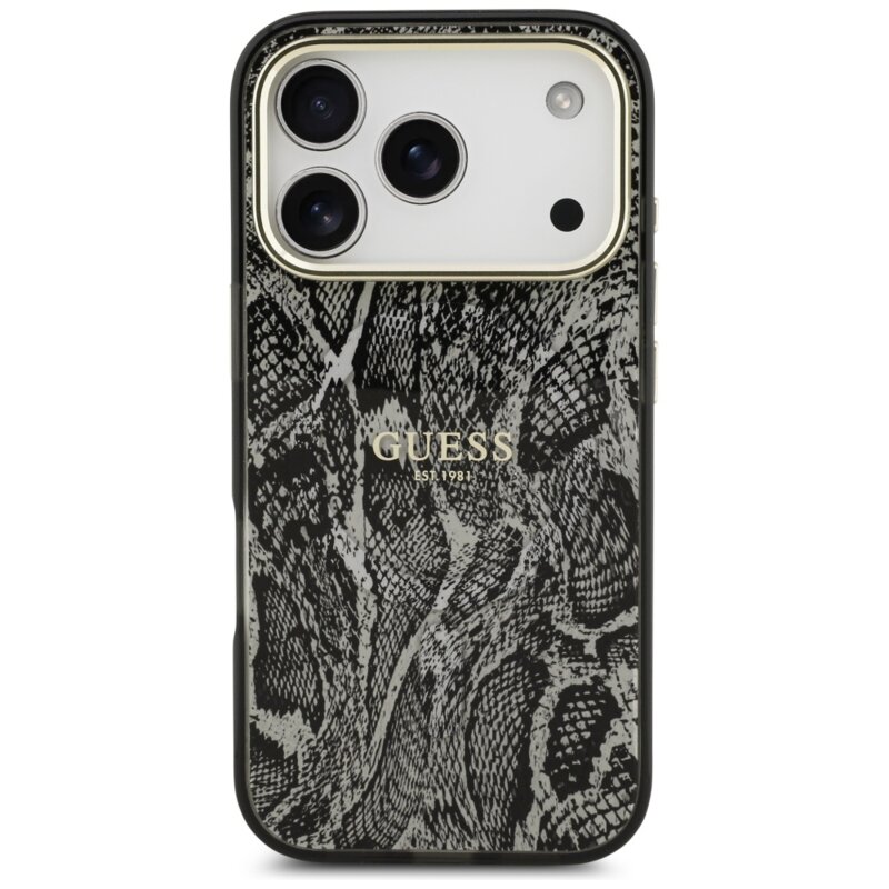 Husa originala Guess iPhone 17 Pro Python Pattern MagSafe, negru, GUHMP17LHIMPYGK