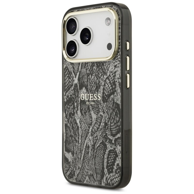 Husa originala Guess iPhone 17 Pro Python Pattern MagSafe, negru, GUHMP17LHIMPYGK