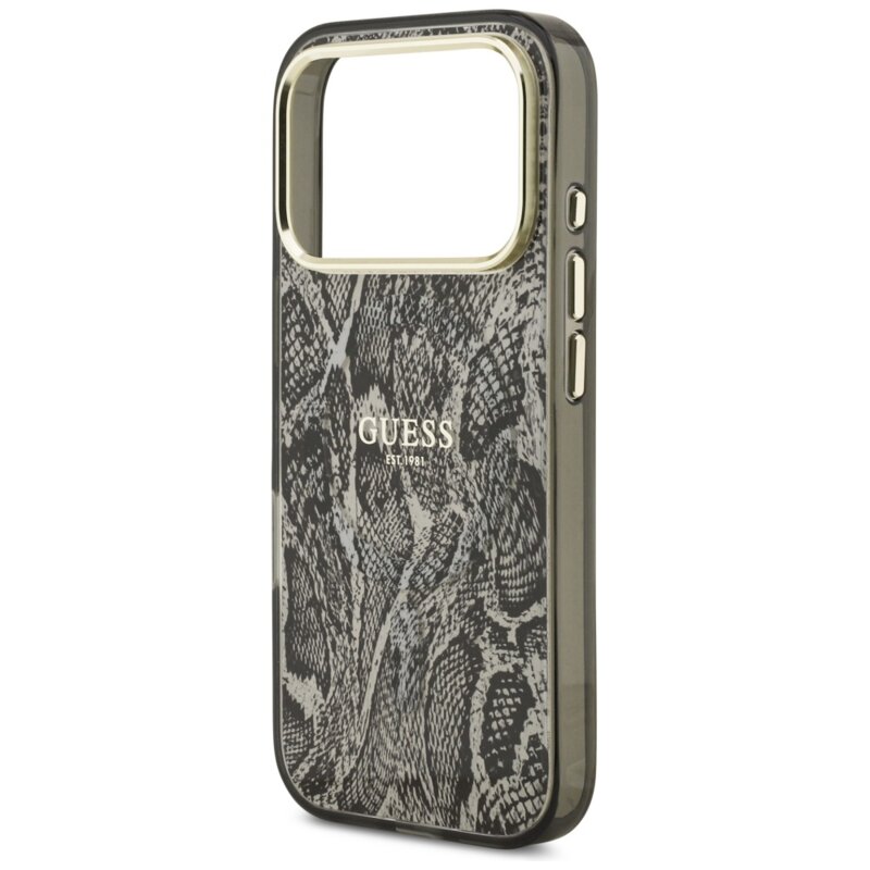 Husa originala Guess iPhone 17 Pro Python Pattern MagSafe, negru, GUHMP17LHIMPYGK