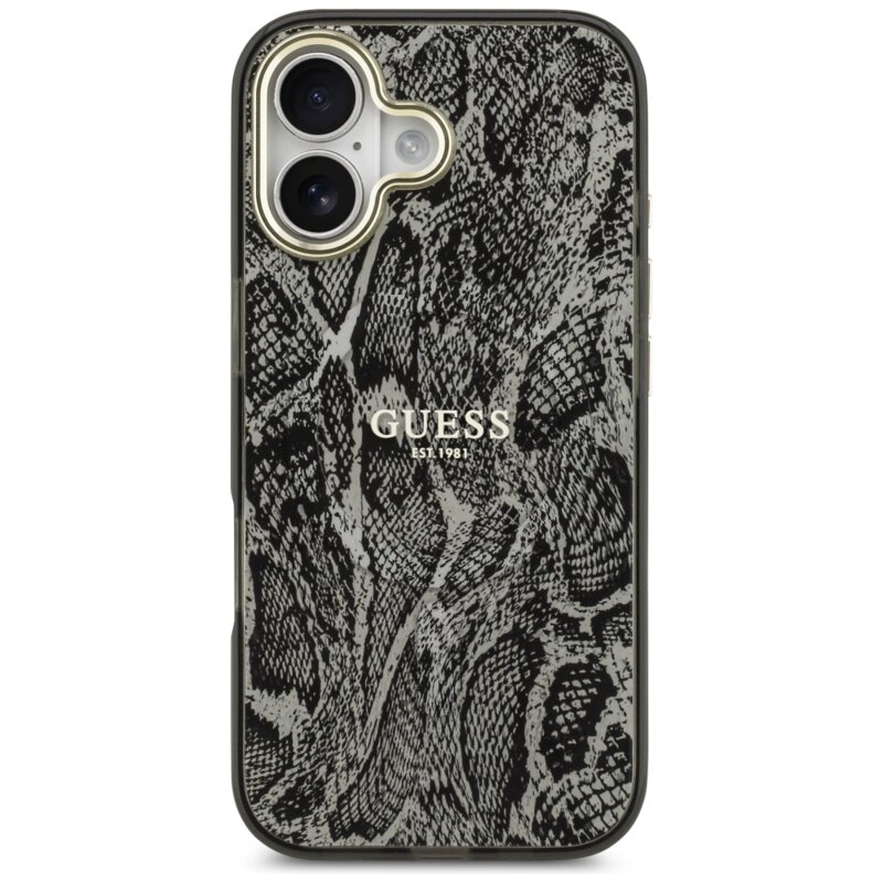 Husa originala Guess iPhone 17 Python Pattern MagSafe, negru, GUHMP17SHIMPYGK